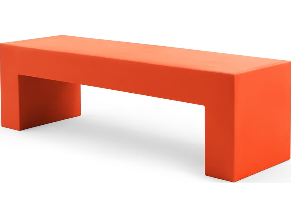 Vignelli 60-Inch Polyethylene Bench in Orange