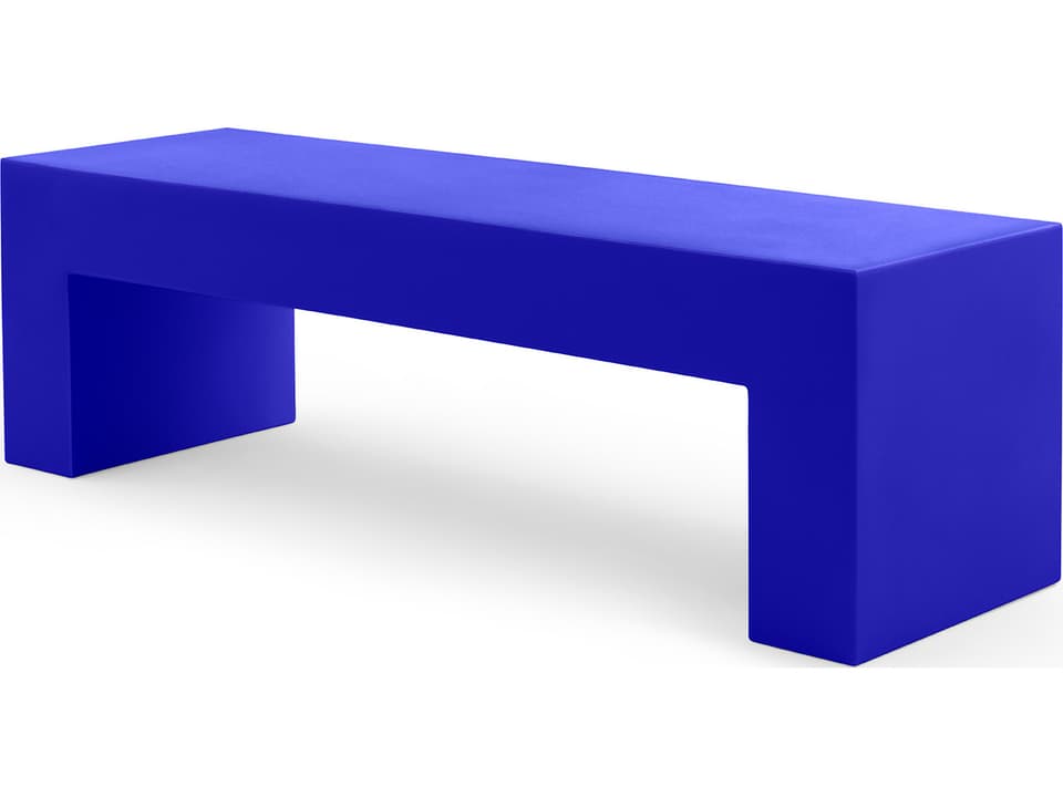 Vignelli Medium Polyethylene Bench in Blue