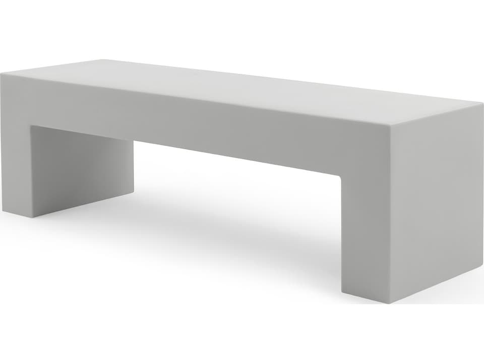 Heller Vignelli 60-Inch Polyethylene Bench in Light Grey