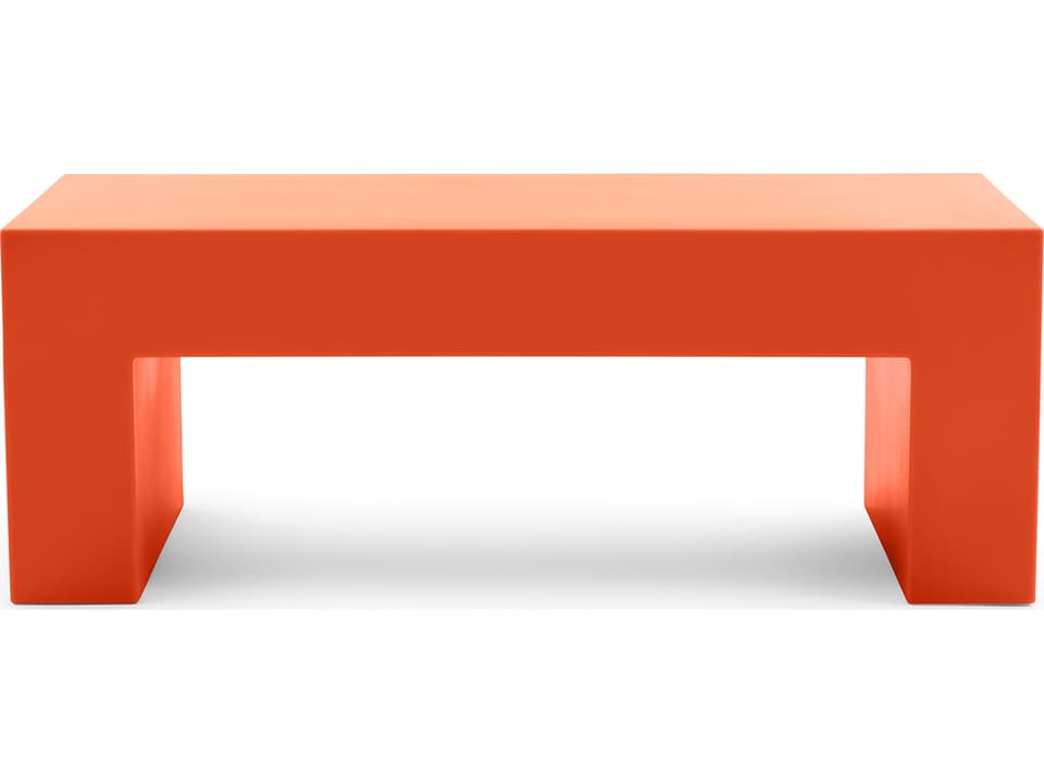 Heller Vignelli Small Rotational-Molded Polyethylene Bench Orange