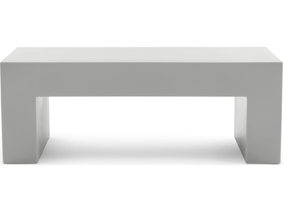 Vignelli Small Rotational-Molded Polyethylene Bench in Light Grey