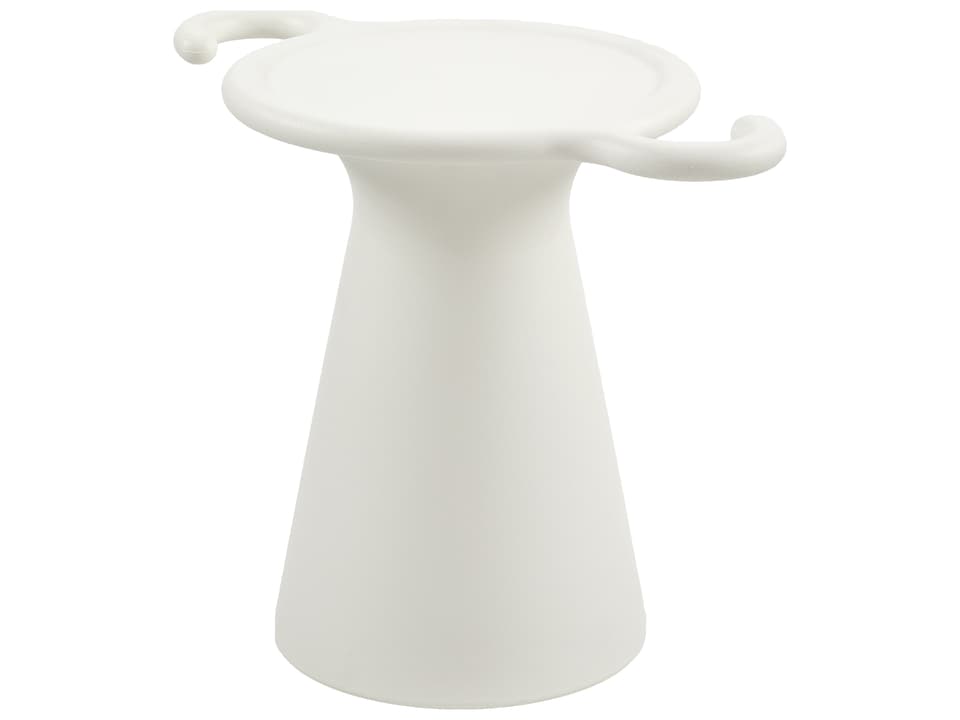 SOS Round Recycled Plastic End Table in Bone