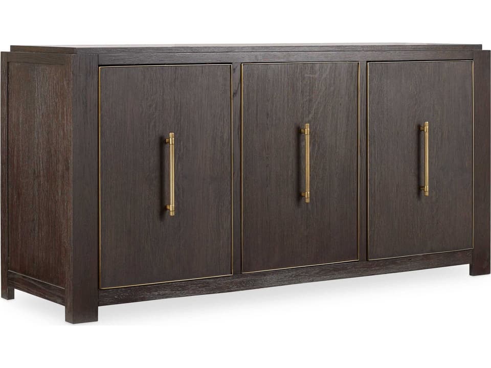 Curata Buffet Sideboard Midnight Finish Brushed Brass Pulls