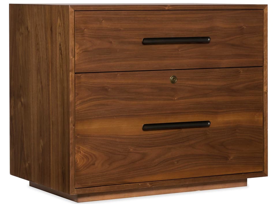 Elon Lateral File in Medium Wood with Locking File Drawer