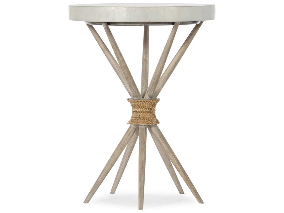 Amani Capiz Shell Accent Table in Buff Almond