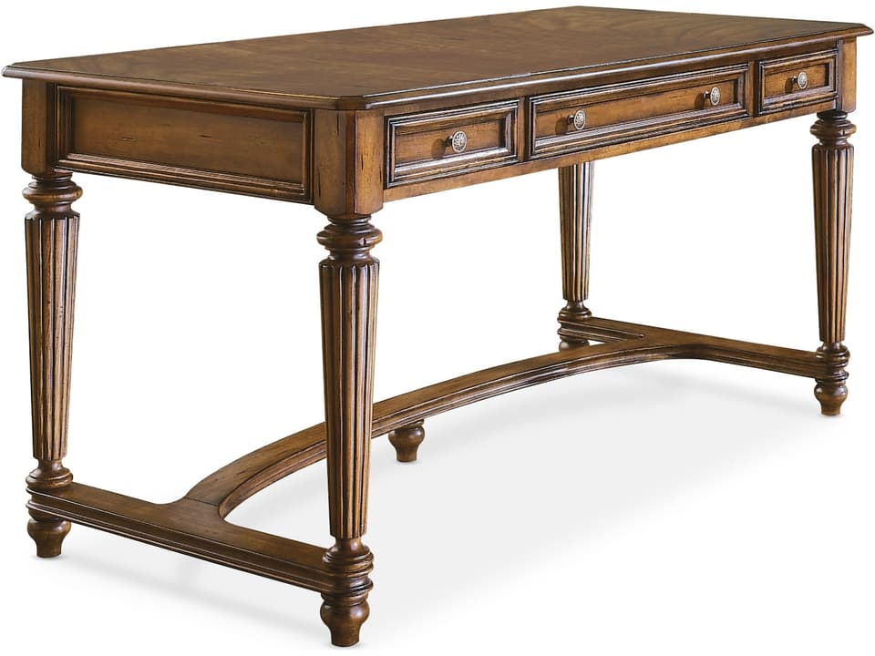 Brookhaven Leg Desk with Power Supply in Distressed Clear Cherry