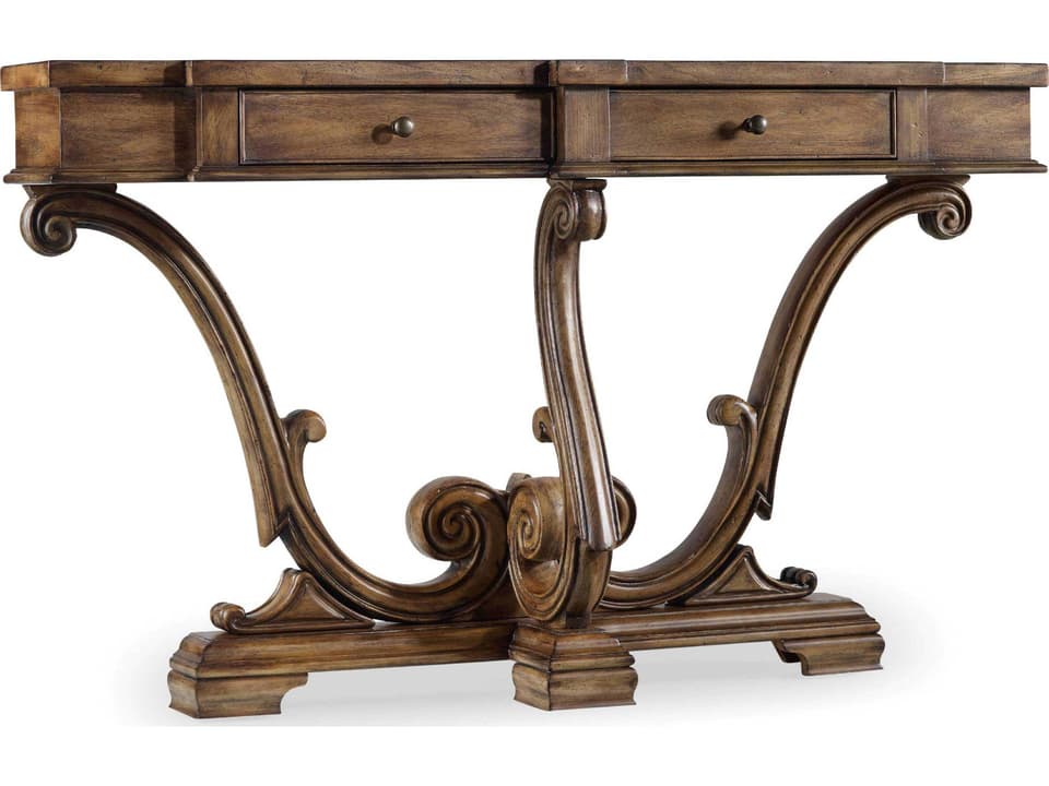 Sanctuary Thin Console Table with Drawers in Amber Sands