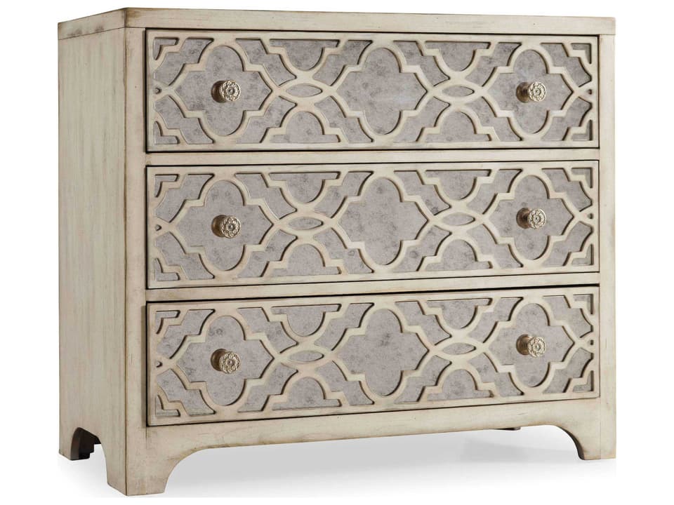 Sanctuary Fretwork 3-Drawer Chest in Pearl Essence