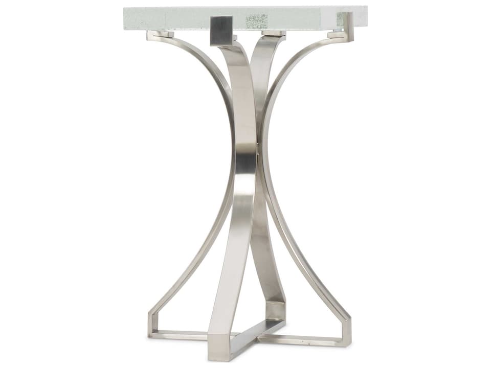 Bubble Square Clear Glass Chrome End Table