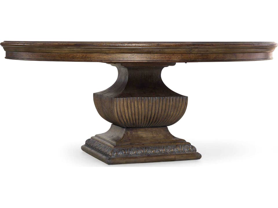 Rhapsody 72-Inch Round Dining Table in Walnut Colored Rustic Finish