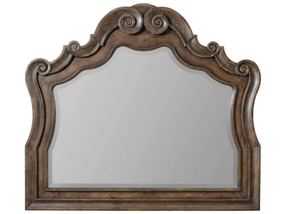 Rhapsody Rectangle Wall Mirror in Walnut Rustic Finish