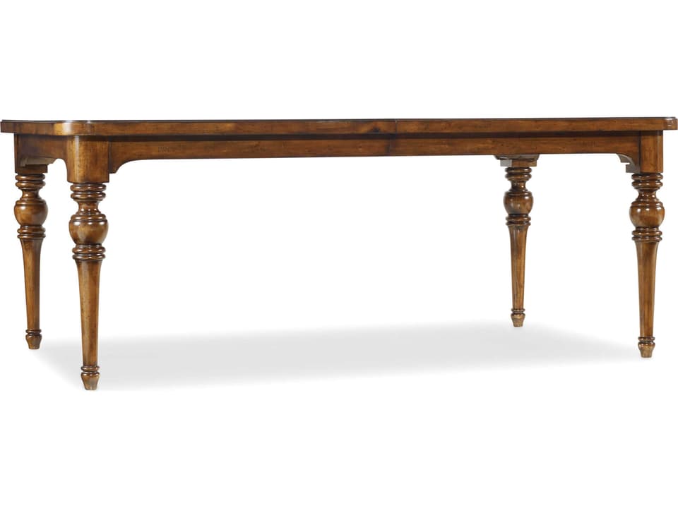 Tynecastle Rectangle Dining Table with Two Leaves in Warm Chestnut