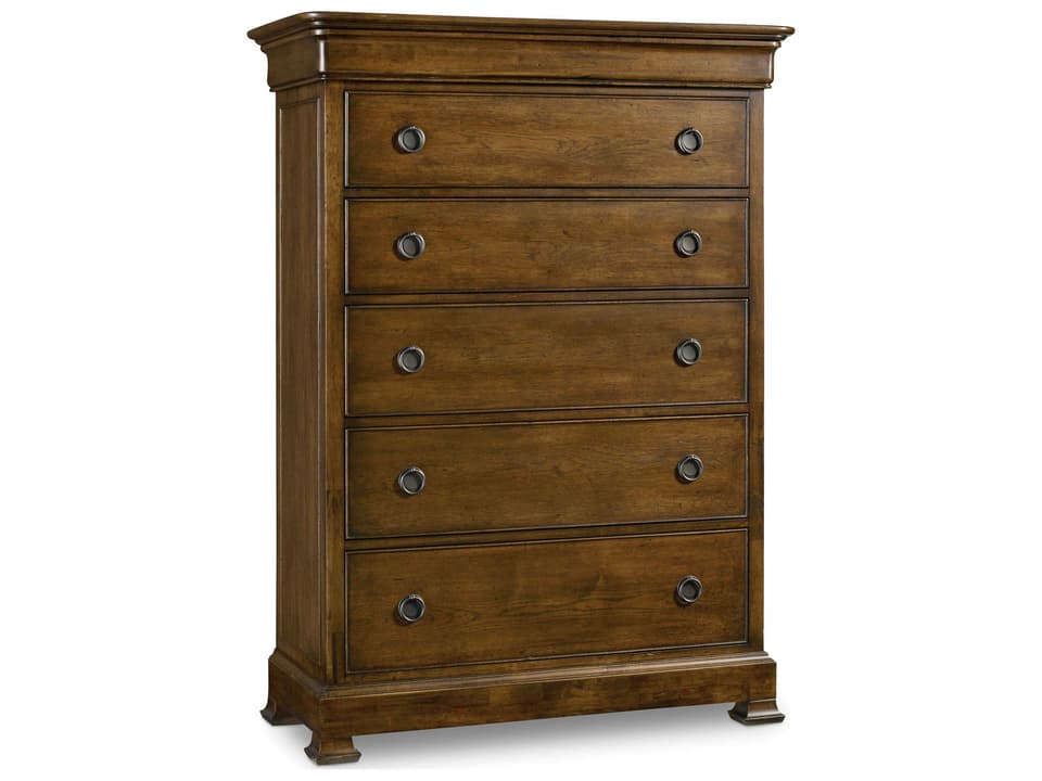 Archivist Six-Drawer Chest Pecky Pecan Veneer Rustic Finish
