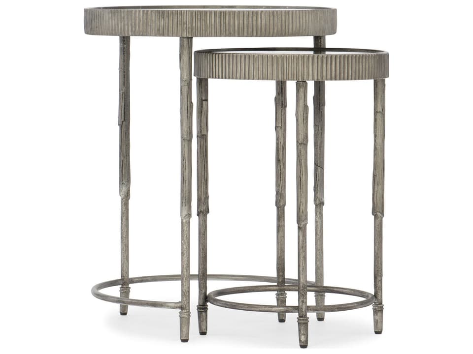 Round Silver End Table