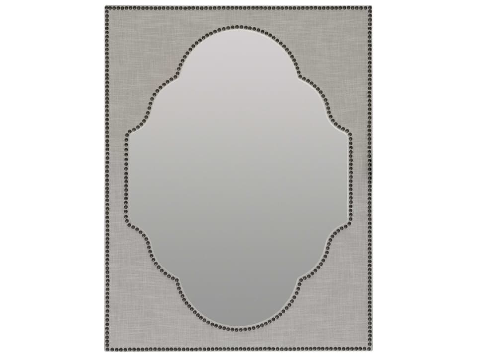 Boheme Nourmand Linen Wrapped Wall Mirror with Nailhead Trim