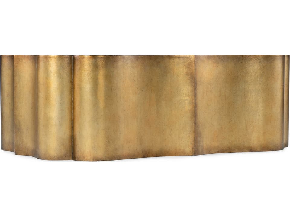 Melange Tevis Bluff Quatrefoil Coffee Table in Antique Gold