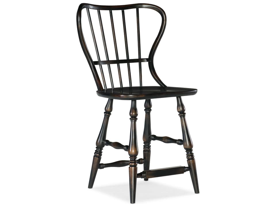 Ciao Bella Spindle Back Counter Stool in Distressed Black