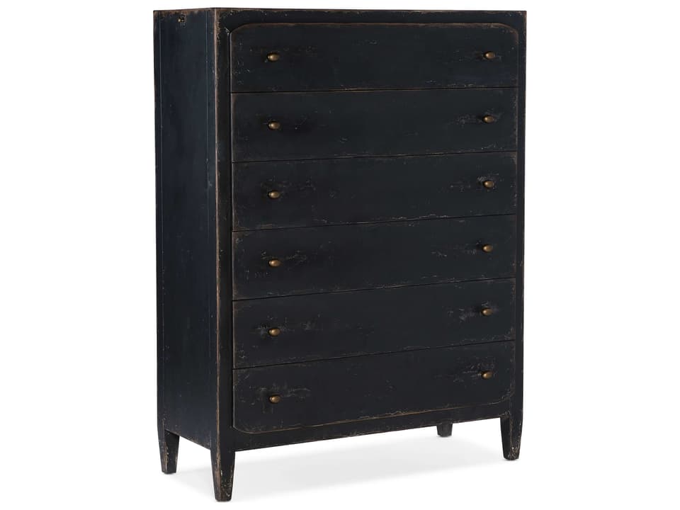 Ciao Bella Six-Drawer Chest in Distressed Black