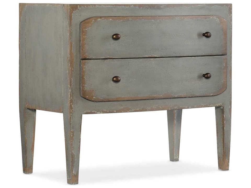 Ciao Bella Two-Drawer Nightstand with USB in Speckled Gray