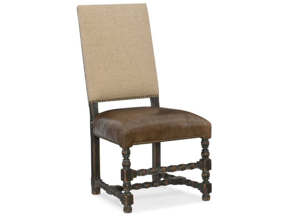 Hill Country Comfort Upholstered Dining Side Chair in Anthracite Black