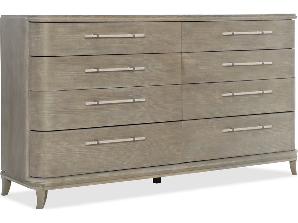 Heritage 8-Drawers Gray Rubberwood Double Dresser