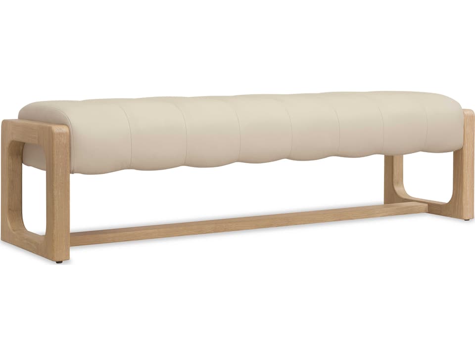 Banyon Bay Desert Oak Leather Accent Bench