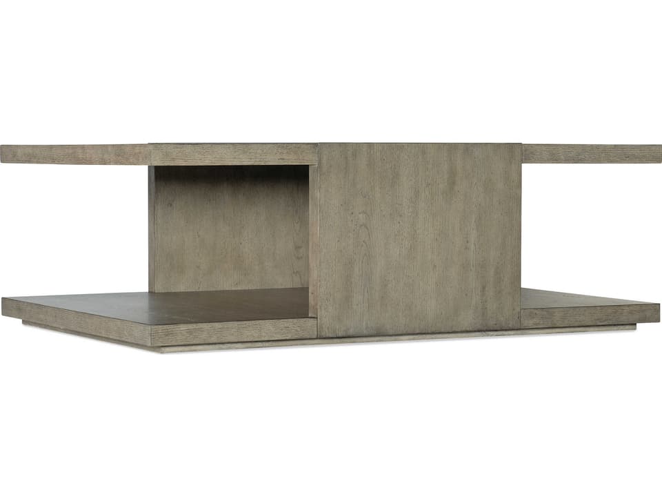 Linville Falls Overlook Trails Rounded Square Wood Coffee Table in Mink