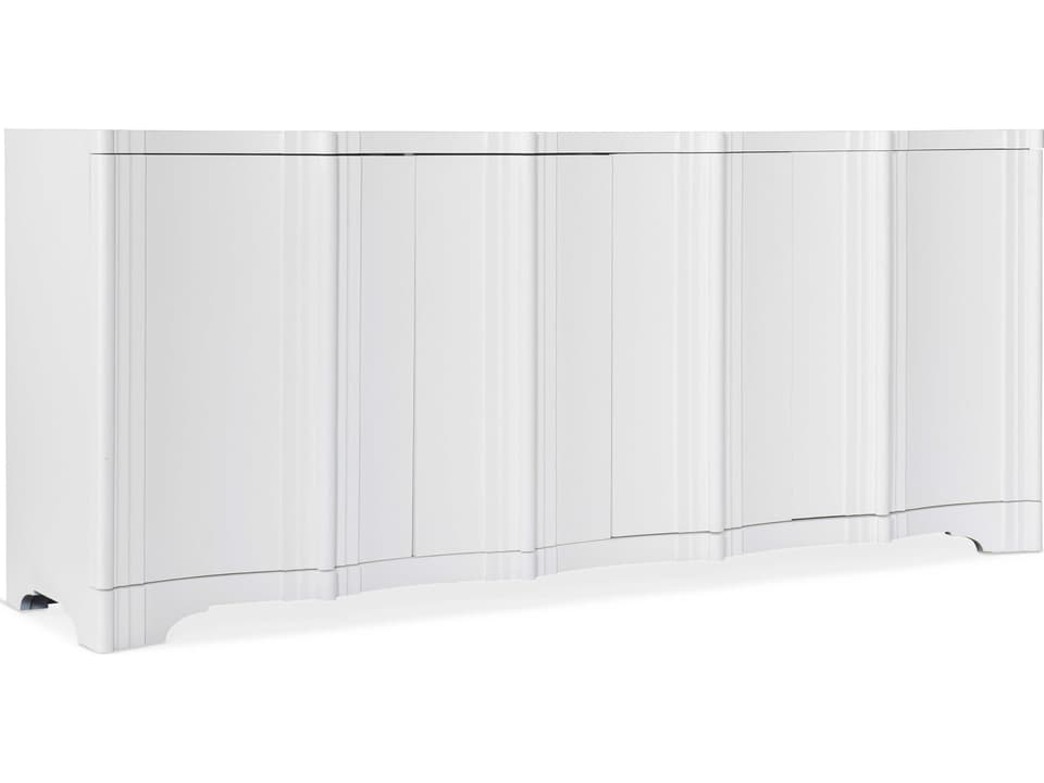 Melange Corinth Four Door Entertainment Console in White Plaster