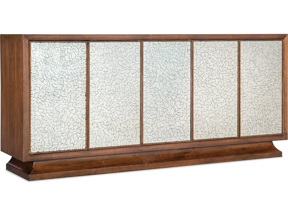 Melange Lloyds Leopard 80-Inch Walnut Media Console with Glass Doors