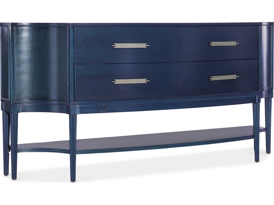 Melange Mazarine 75-Inch Cherry Wood Sideboard in Dark Blue
