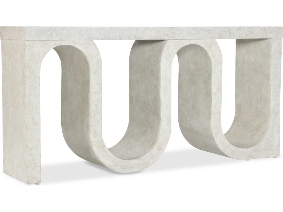 Melange Snaked Rectangular Console Table Cream Resin