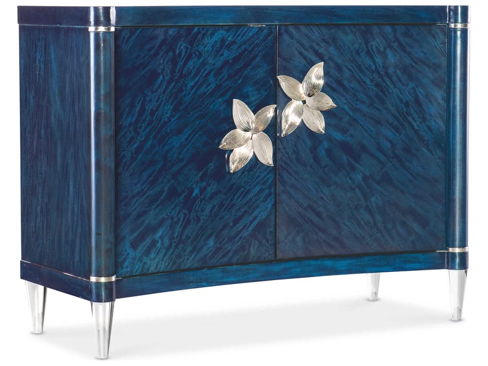 Melange Sapphire Accent Chest with Two Doors and Drawer in Sapphire Blue