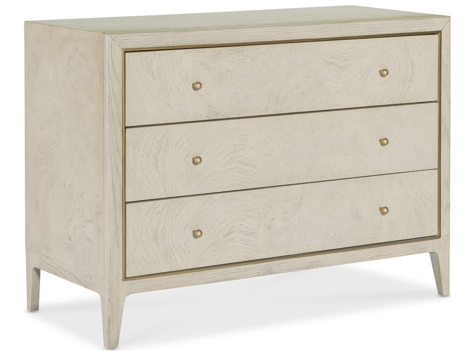 Melange Wanderlust 3-Drawer Chest in Light Greige and Gold