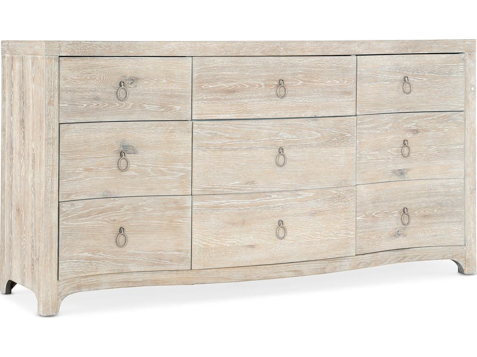 Serenity Harbour Nine Drawer Dresser in Whitewashed Oak
