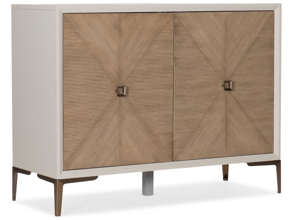 Melange Lisette Hall Chest Accent Cabinet in Cream and Gold