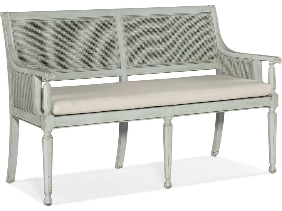 Charleston Oyster Performance Fabric Accent Bench in Haint Blue