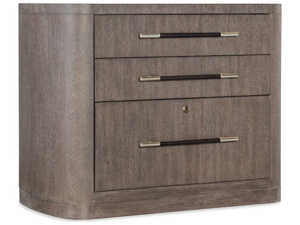 Modern Mood Dark Wood Lateral File Cabinet with Locking Drawer