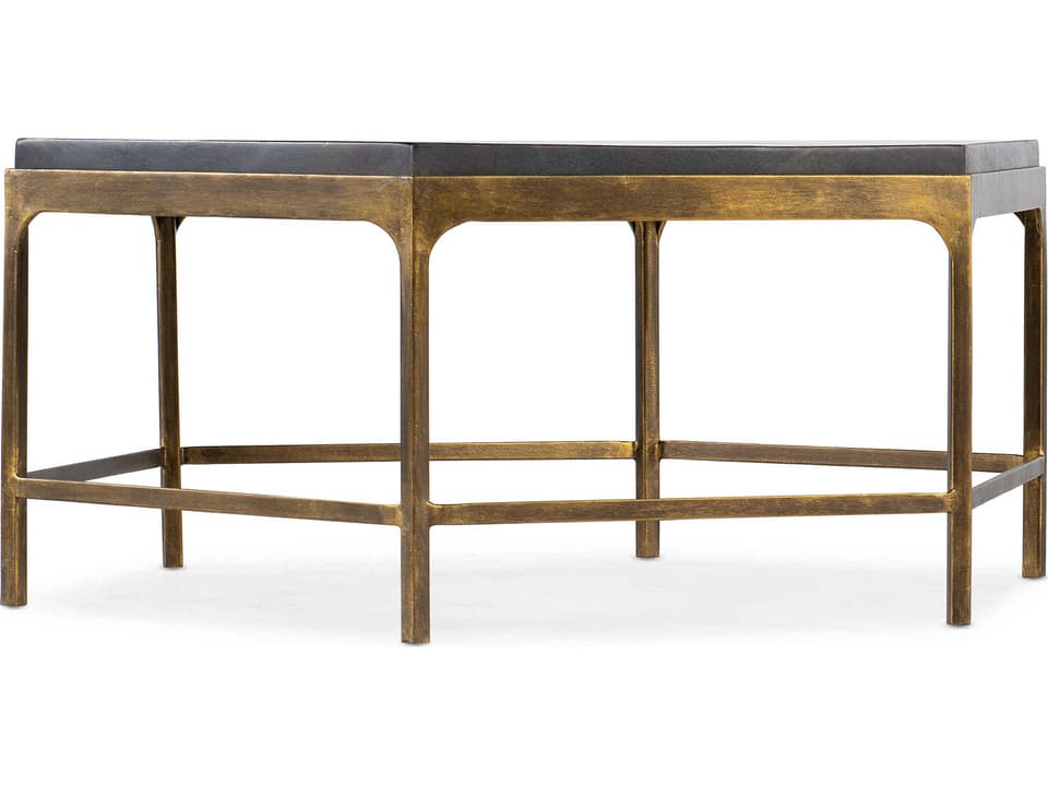 Commerce and Market Octavius Hexagonal Coffee Table Gold and Dark Wood