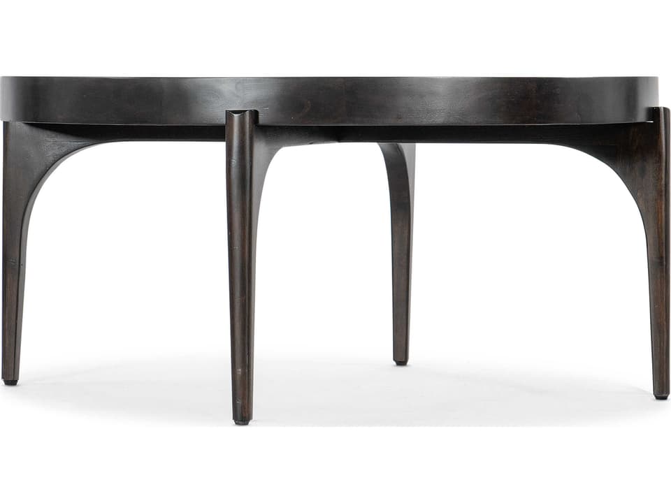 Commerce and Market Round Cocktail Table in Dark Natural Wood