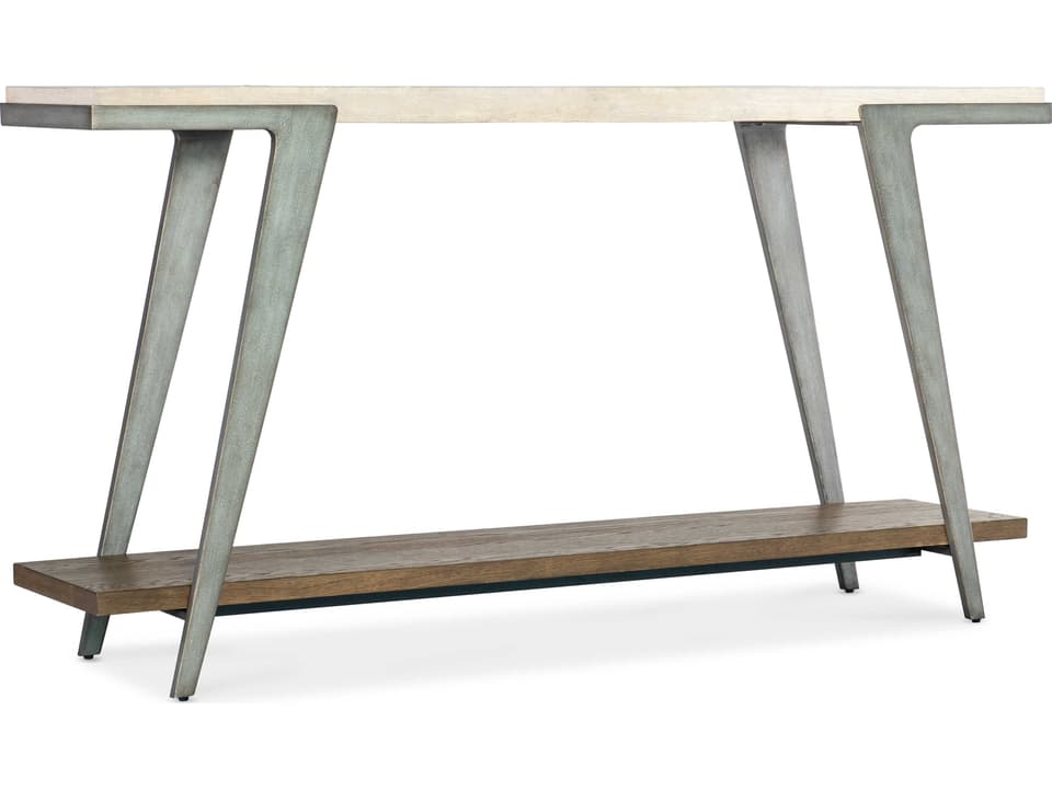 Commerce and Market Boomerang Console Table in White and Gray