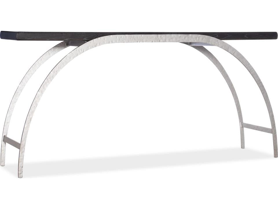 Commerce and Market Metal and Wood Console Table in Black and Silver