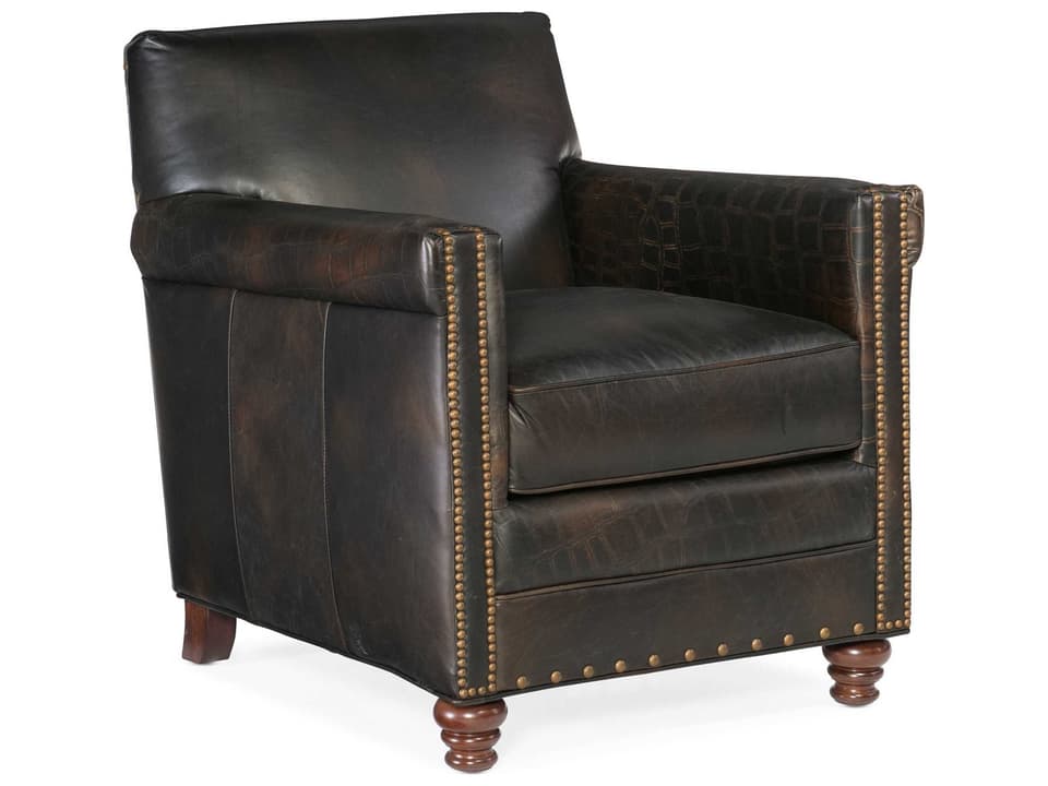 Potter Club Accent Chair in Old Saddle Fudge Aniline Leather