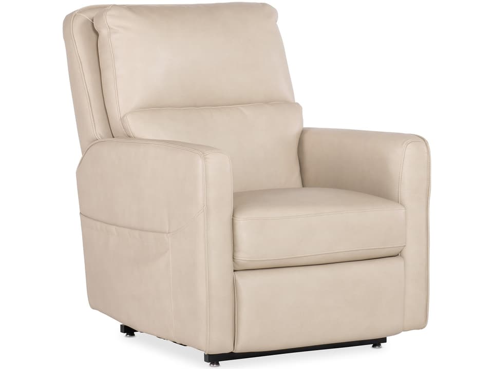 Flynn Power Lift Recliner in Ivory Semi-Aniline Leather