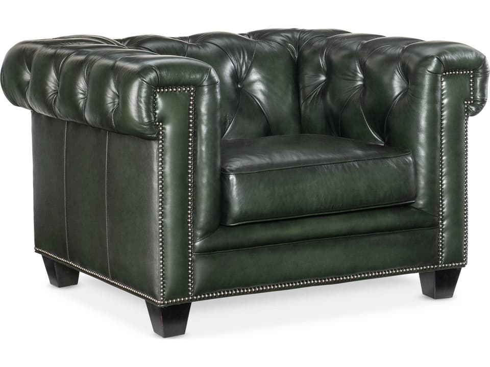 Hooker Furniture Charleston Tufted Green Leather Accent Chair