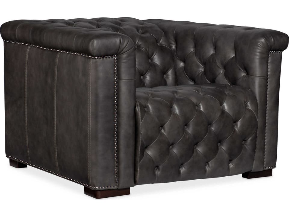 Savion Grandier Power Recliner with Power Headrest in Bellagio Gravel Leather