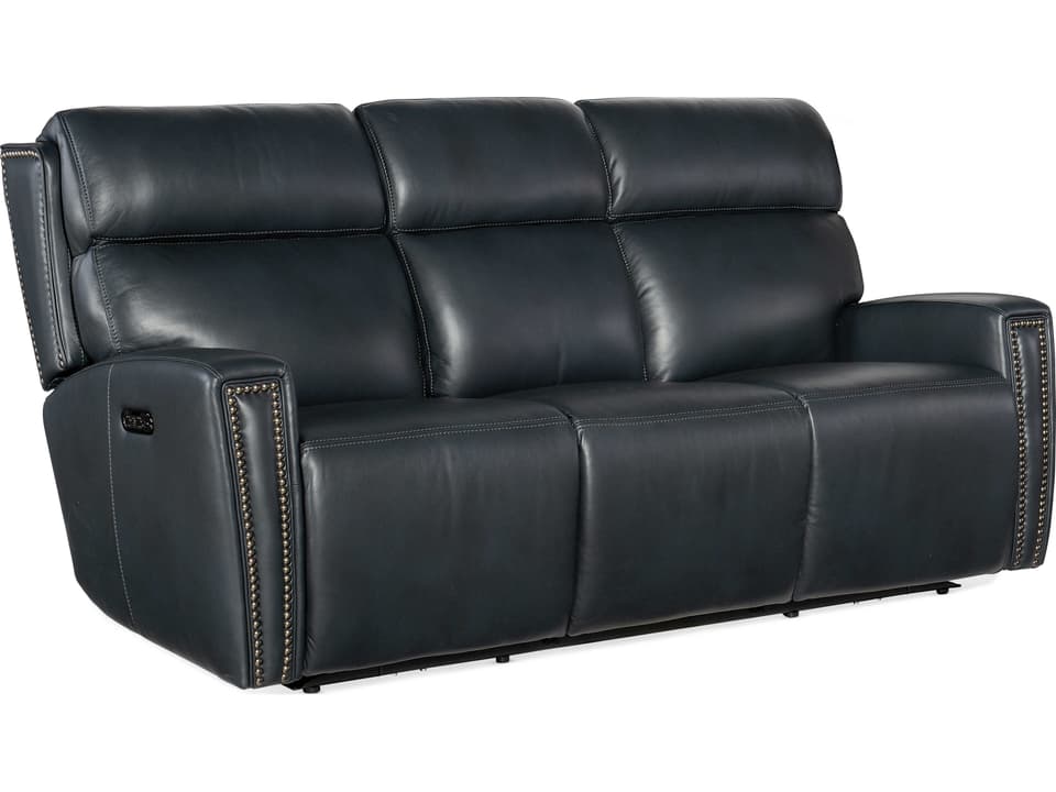 Ruthe ZeroG Power Reclining Sofa with Power Headrest and Hidden Console in Salvo Denim