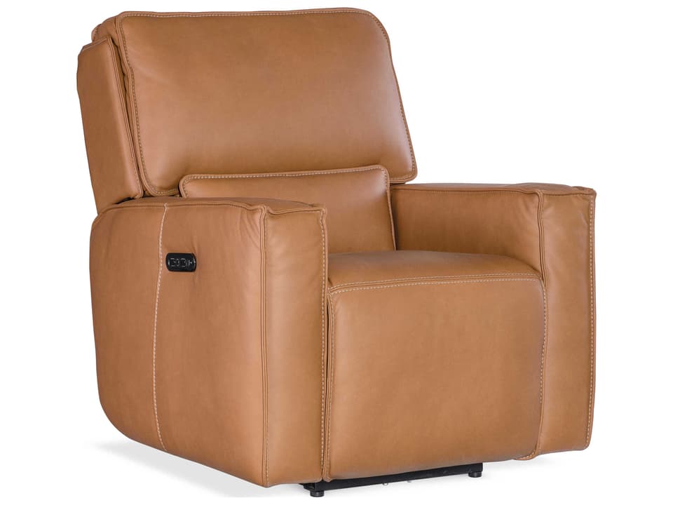 Miles Oslo Zero Gravity Power Recliner with Power Headrest in Antelope Brown Leather