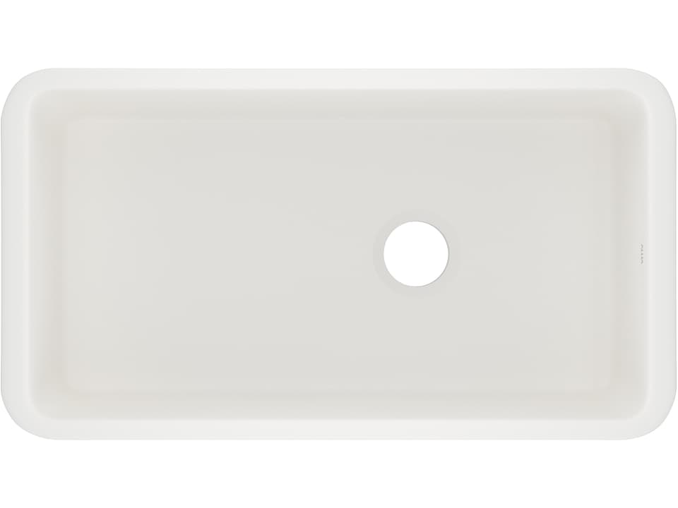 Allia 34 Inch Single Bowl Fireclay Kitchen Sink in Biscuit