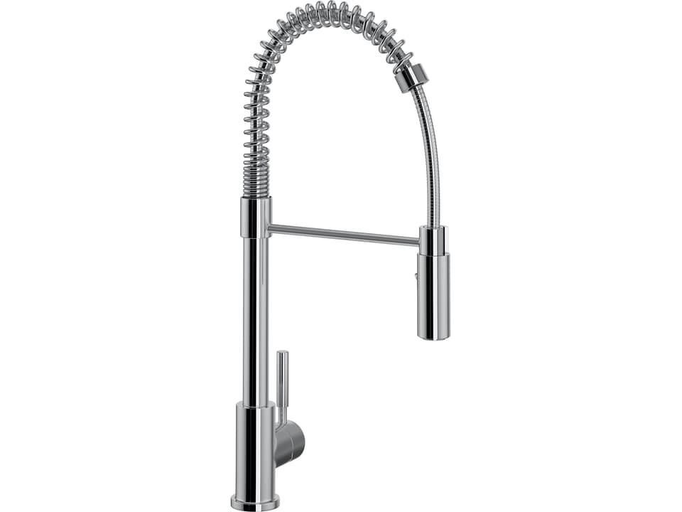 Lux Single Handle Pull-Down Kitchen Faucet in Polished Chrome