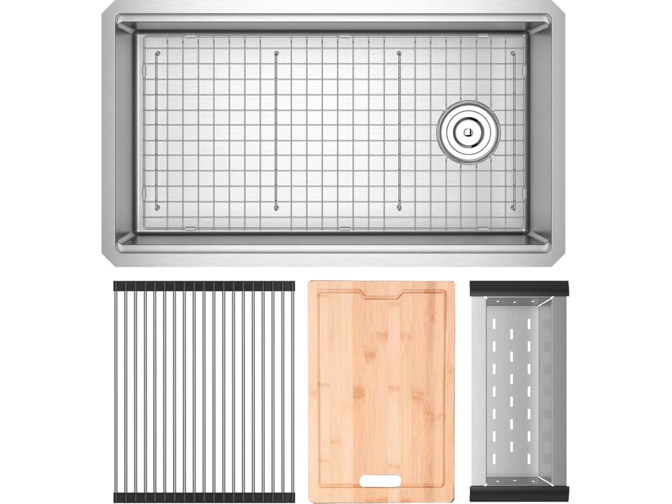 Culinario 33 Inch Stainless Steel Chef Workstation Sink with Accessories